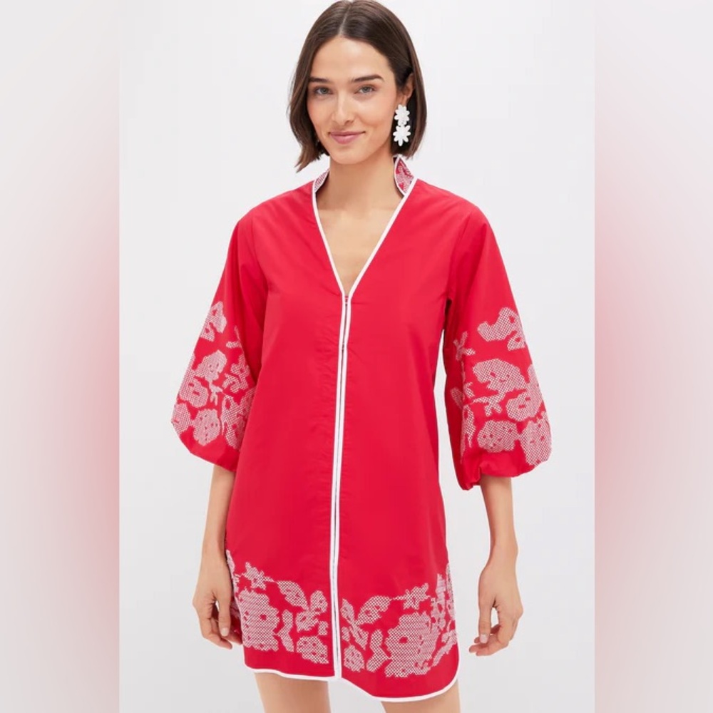NWT HYACINTH HOUSE
Pink Embroidery Mini Arem Caftan